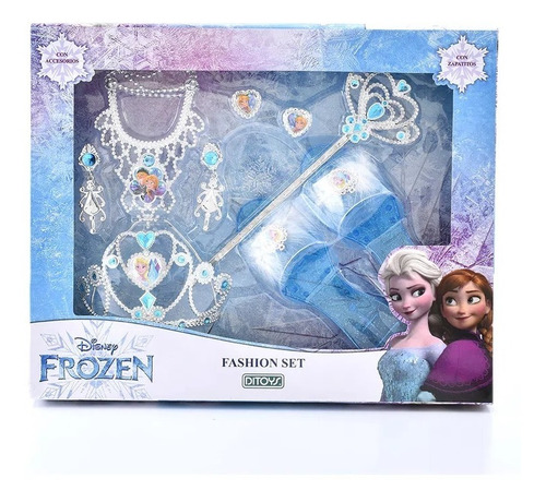 Fashion Set Disney Frozen Ditoys Niñas Anillos Aros Infantil