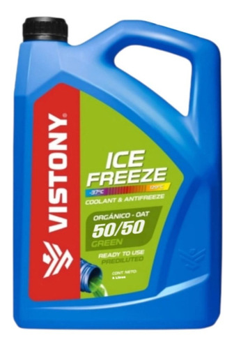 Coolant Refrigerante 50/50 Verde Vistony 4 Lts