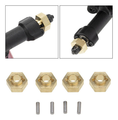 Adaptadores De Cubo Hexagonal De Rueda De Latón De 4 Piezas