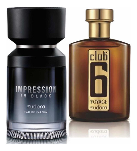 Impression Black Perfume + Club 6 Voyage Colônia / Eudora Volume Da Unidade 100 Ml