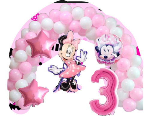 Globos Minnie Rosa Decoración Cumpleaños 