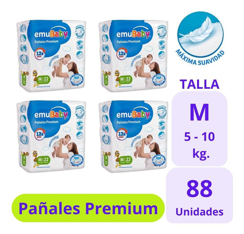 Emubaby Pañal Premium Tallas X4uds