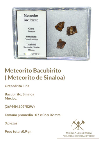 Mineral Raro Lotes Meteorito Bacubirito Octaedrita Autentica (Usado)