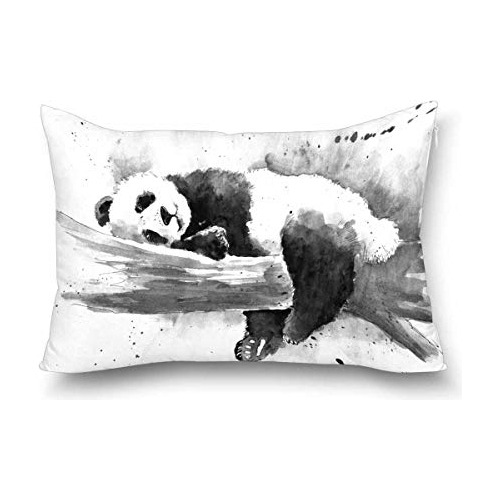 Acuarela Panda Blanco Y Negro Caso Lindo Cubierta De Al...