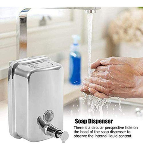 Dispensador De Jabón Rellenable Acero Inox 800 Ml Color Plateado