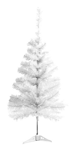 Árvore De Natal Branca De Mesa 90 Cm 70 Galhos Papai Noel