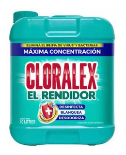 Blanqueador Líquido Desinfectante Cloralex® El Rendidor 10 L