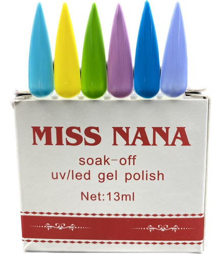 Gel Miss Nana Gama F Caja Con 6pzs De 13ml