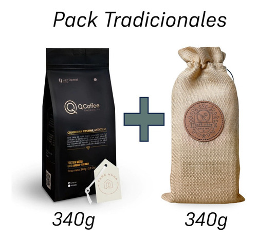 Pack 2 Café. Lavados. Q-coffee Y Libre. 680g