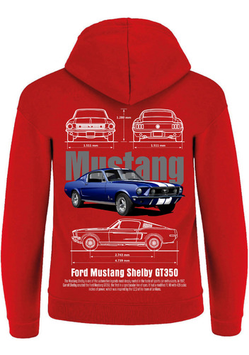 Sudadera Ford Mustang Shelby Gt350 Clasico Carrera Deportivo