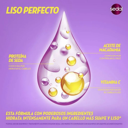 2 Pzs Sedal Shampoo Liso Perfecto 620ml C/u