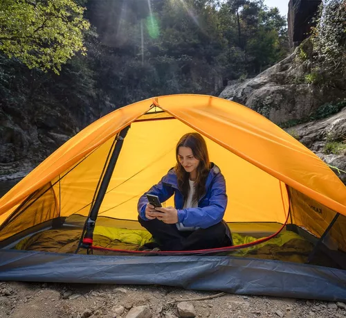 KAZOO Tienda de campaña impermeable ultraligera para 1/2 persona, ligera,  tienda de campaña para 1/2 personas, tienda de campaña de senderismo, marco