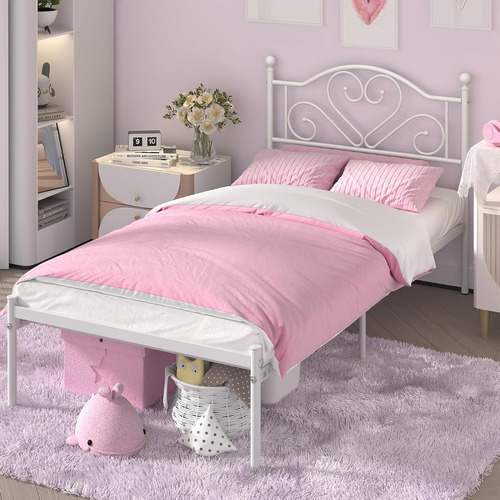 Base De Cama Individual Weeho De Metal Blanco