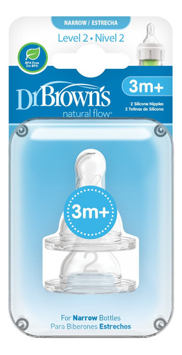 2 Tetinas De Cuello Estándar Nivel 2 Dr Brown's Options+