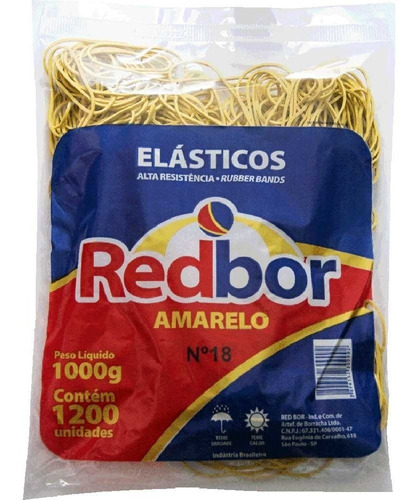 Elástico Látex Amarelo 1kg Redbor C/1200 Unidades