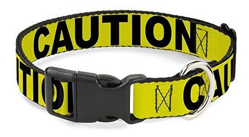 Buckle-down Dog Collar Plastic Clip Caution Yellow Black Ava