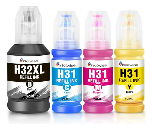 Tinta De Recarga Inkxwise Compatible Con Hp 31 Y 32xl. Compa