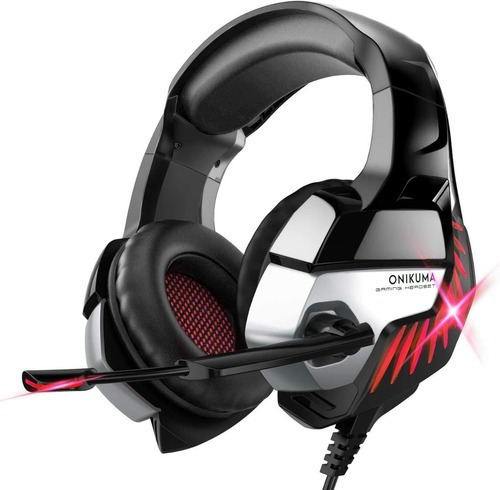 Auricular Gamer Onikuma K5 Pro Gaming Play Ps4 Pc Juegos Negro Con Rojo