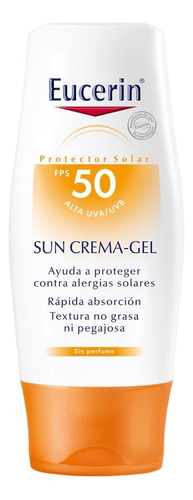 Protector solar  Eucerin  Crema-Gel Allergy 50FPS  en gel crema 150mL