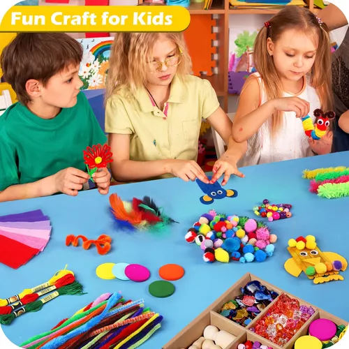  Mega Arts and Crafts Kit para niños de 4 a 8 años, suministros  de arte para niños pequeños para preescolar, jardín de infantes, proyectos  de escuela en casa : Juguetes y Juegos