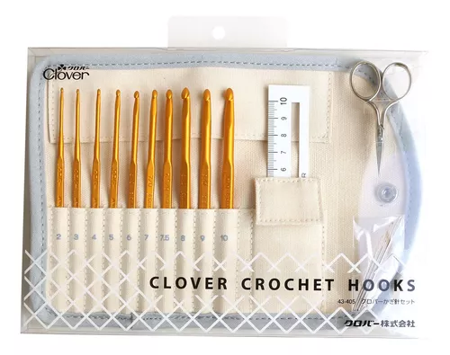  Clover Crochet, 8 piezas de gancho de ganchillo herramientas de  tejer ganchos suaves al tacto ganchos suéter agujas marrón mango de  plástico conjunto aluminio ergonómico : Arte y Manualidades