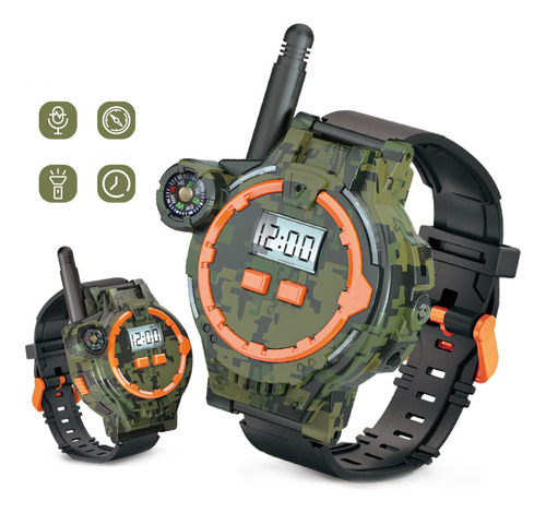 Reloj De Camuflaje Militar 7 En 1 Para Niños Walkie-talkie