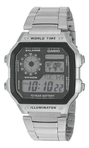 Reloj Casio Ae-1200whd-1avef World Time Inoxidable Digital