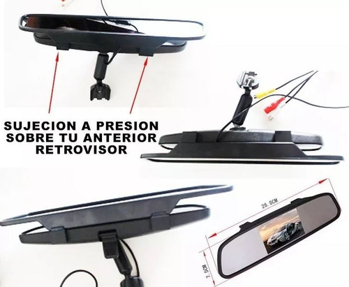 Imagen 2 de 9 de Portaplaca Camara De Revrsa Infraroja + Retrovisor Rca
