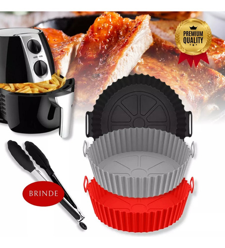 Air Fry Air Fryer Airfryer Micro-ondas Microondas Forno C/ Alça Cesta Fritadeira Bandeja Reutilizável Cozinha