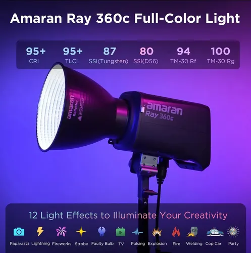 Aputure Amaran Ray 360c 360w Luz De Vídeo Rgb Led Iluminador
