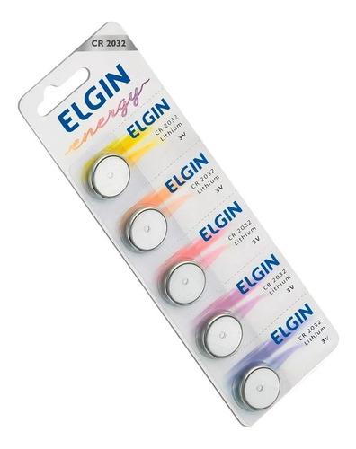 Bateria Elgin Cr2032 3v Com 5 Unidades Elgin Calc/pilhas