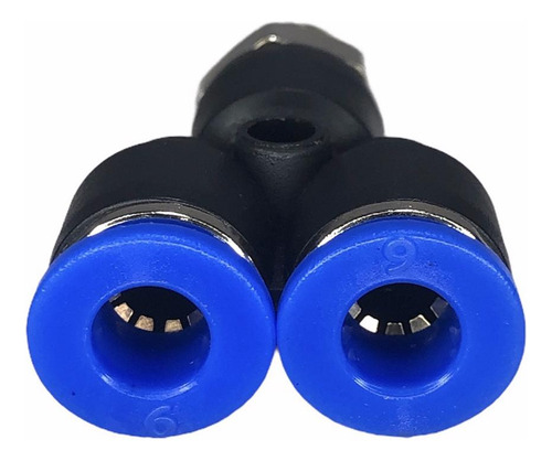 2 Conexão Pneumática União Y Fluir Tubo 06mm X Rosca 1/8 Bsp