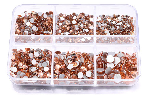 Rhinestones De Vidrio Ss6-ss20 Uñas, Caja 6 Compartimientos