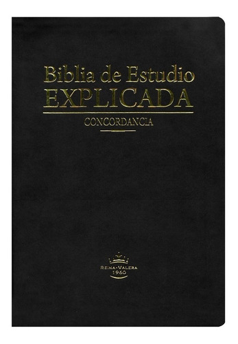 Biblia De Estudio Explicada Piel Especial Negra