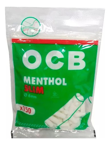Filtro Ocb Menthol Slim Bolsa X 150 Origen : España Sabor Menta