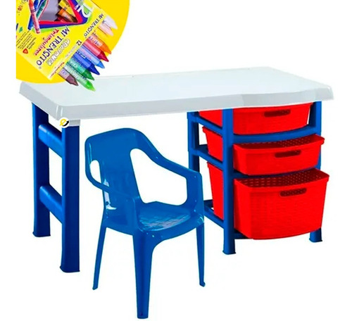 Escritorio Infantil De Niño + Silla Infantil Rimax