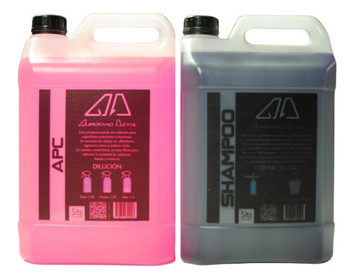 Kit Apc Limpiador Int/ext Y Shampoo Quirofano Detail 5 Lts