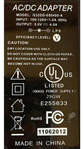 Adaptador Ac/dc Vca G32dd-050400-a (Usado)