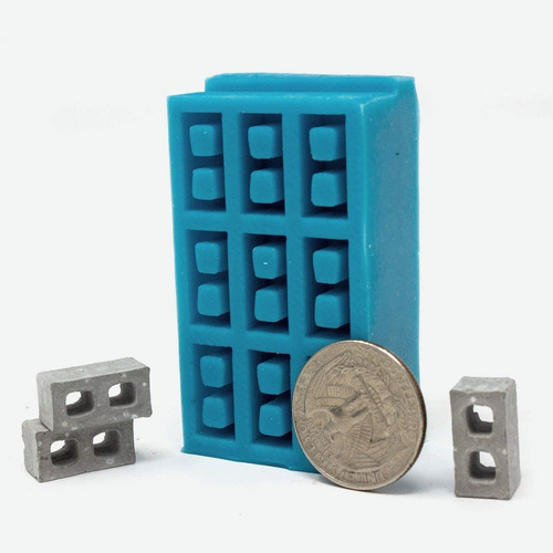 Imagen 2 de 3 de Mini Materiales Molde De 9 Piezas De Bloque De Cemento A...