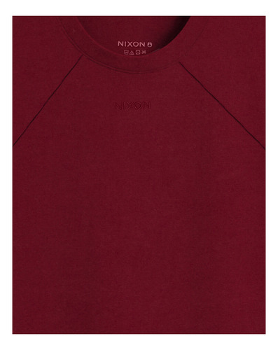 Polera Nixon Men Tiny Logo Burgundy