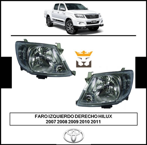 Faro Derecho Hilux 2009 2010 2011