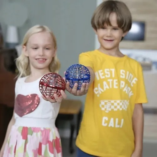 Imagen 2 de 7 de Pelota Azul Voladora Mágica Con Luz Led Diseño Portatil