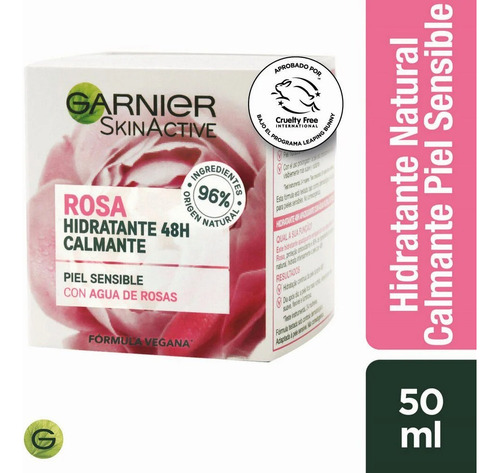 Crema Hidratante Natural Garnier Con Agua De Rosas 50ml
