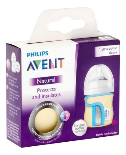 Capa De Proteção Térmica Para Mamadeira De Vidro 120ml Avent Cor Creme