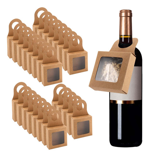 Japchet 50 Cajas De Botella De Vino De Papel, Caja De Botell