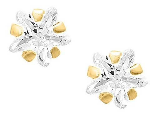 Broqueles Circonias Estrella Oro De 10 K + Obsequio