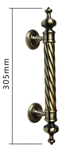 Tirador de puerta doble pivotante Napoli de 305 mm, bronce envejecido