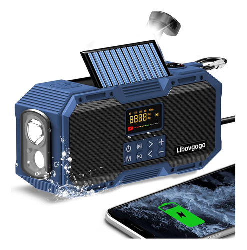 Radio De Emergencia 10w Ipx5 Altavoz Bluetooth A Prueba De A