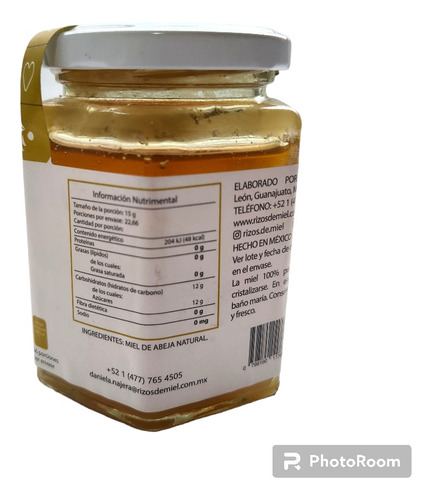Frasco De Miel Pura De Abeja 340 Gramos