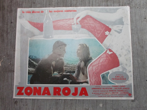 Vintage Cartel De Cine De Emilio Fernandez En Zona Roja!